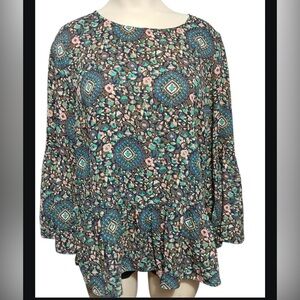 J. Crew Multicolor Floral Blouse